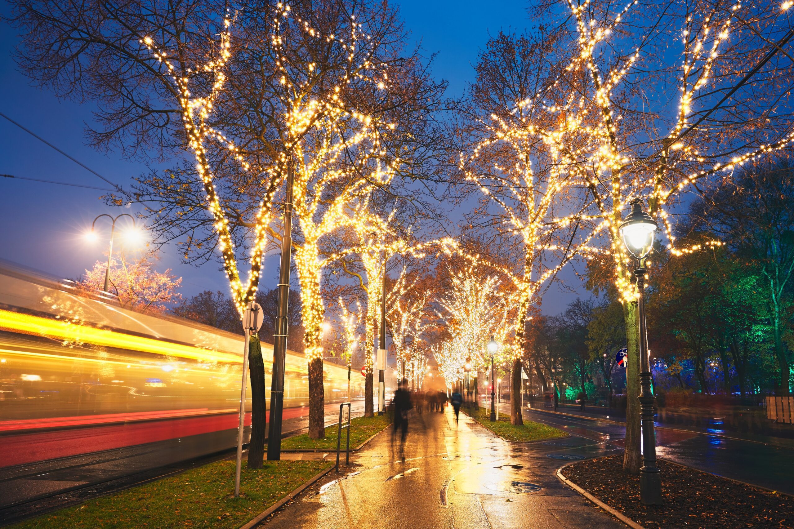 Christmas decoration in the street of Vienna, Austria